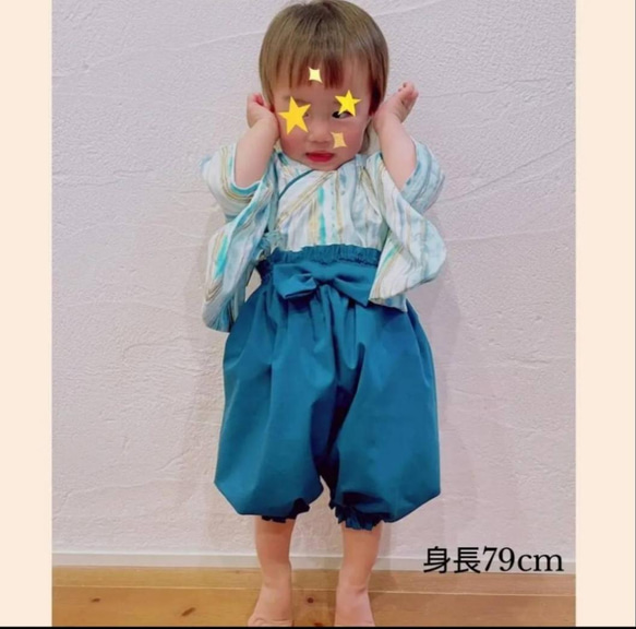 ベビー袴☆和柄(矢羽根)☆〜セパレートかぼちゃパンツ～ 5枚目の画像