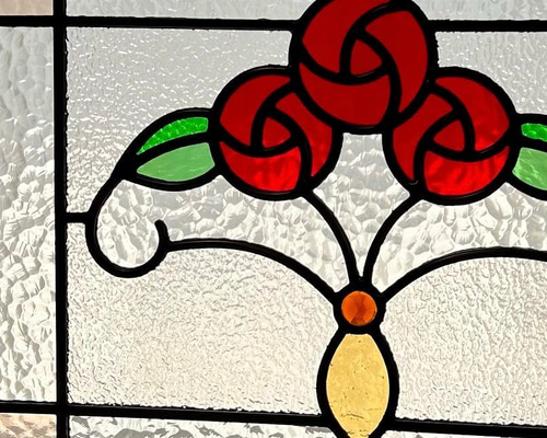 送料無料』ステンドグラスパネル ✨赤い薔薇✨ その他インテリア雑貨