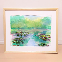 癒しの絵　水彩画　原画 透明水彩画原画桜と山吹の散歩道 - メルカリ