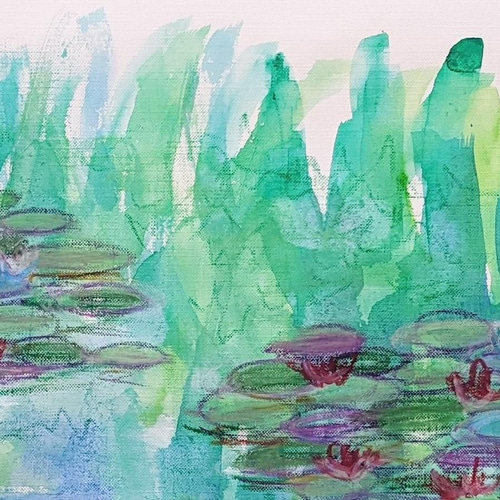 睡蓮の池(2) 水彩画原画 (F6) 絵画 yko 通販 13575435｜Creema
