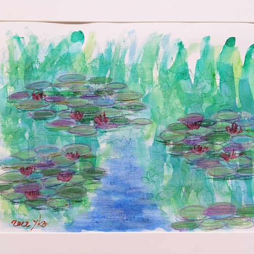 睡蓮の池(2) 水彩画原画 (F6) 絵画 yko 通販 13575435|Creema 睡蓮の池(2) 水彩画原画 (F6) 絵画 yko 通販 13575435|Creema