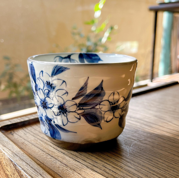 京焼・清水焼 染付 蕎麦猪口(桜) おちょこ・ぐい呑み・徳利 京焼