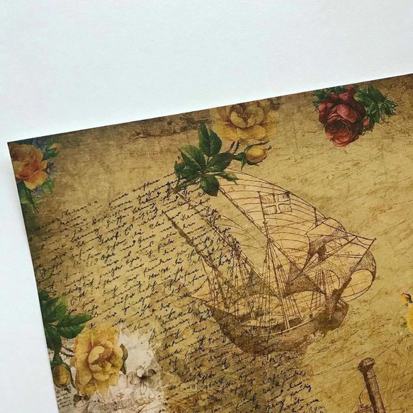 デザインペーパー　航海図B　上質紙10枚 3枚目の画像