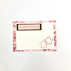 紙刺繍〜桜とミモザのカード〜① 2枚目の画像