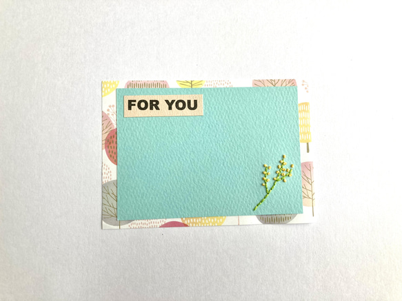 紙刺繍〜桜とミモザのカード〜① 3枚目の画像