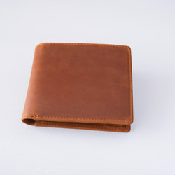 財布 二つ折り ウォレット 本革  小銭入れ付き シンプル　メンズ 3枚目の画像