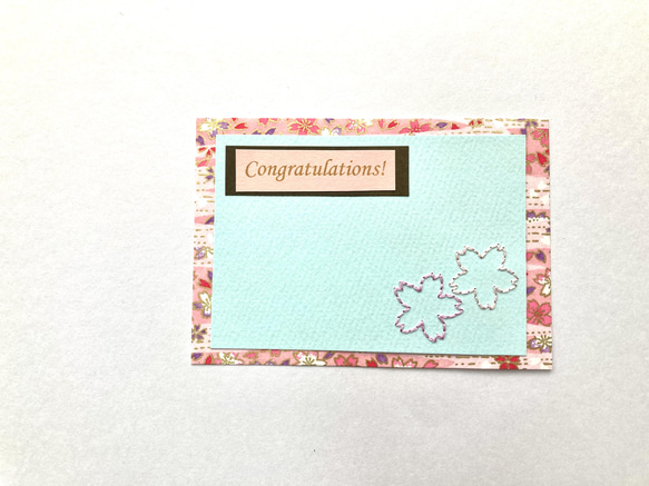 紙刺繍〜桜とミモザのカード〜② 2枚目の画像