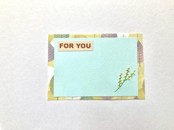 紙刺繍〜桜とミモザのカード〜② 3枚目の画像