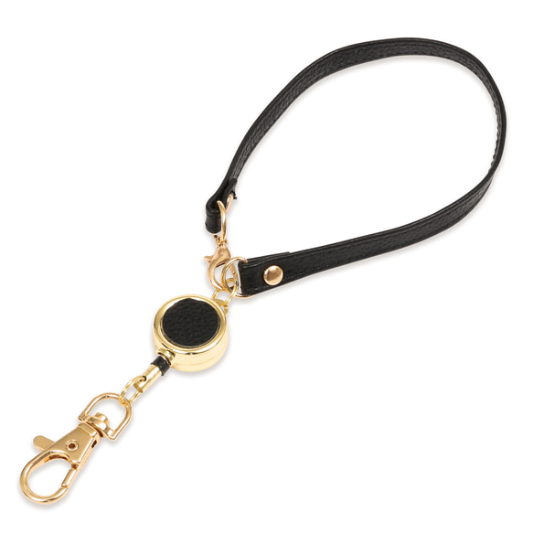 【40cm伸縮でストレスゼロ】リール付きストラップ 本革 リールキーホルダー / RC2 17枚目の画像