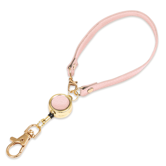 【40cm伸縮でストレスゼロ】リール付きストラップ 本革 リールキーホルダー / RC2 15枚目の画像