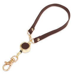 【40cm伸縮でストレスゼロ】リール付きストラップ 本革 リールキーホルダー / RC2 14枚目の画像