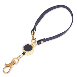 【40cm伸縮でストレスゼロ】リール付きストラップ 本革 リールキーホルダー / RC2 16枚目の画像