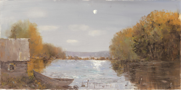 絵画（油絵）美術品 風景画 油絵 油彩 山水画 絵画 ww 通販
