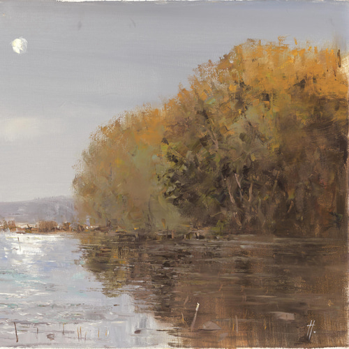絵画（油絵）美術品 風景画 油絵 油彩 山水画 絵画 ww 通販