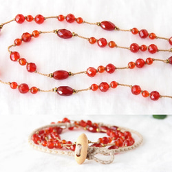 Red×Orange（long necklace） 4枚目の画像