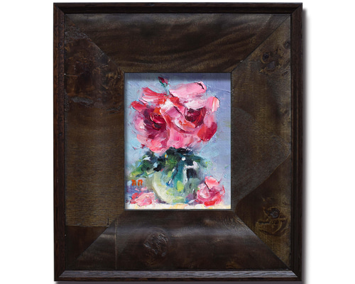 素敵な薔薇の油絵 額付き 画家サインあり 薔薇 彩画 額付絵画 薔薇 ☆ 油絵 楽天市場】手描き 油絵 額入り油彩画 バラ1 F6サイズ 薔薇 赤い