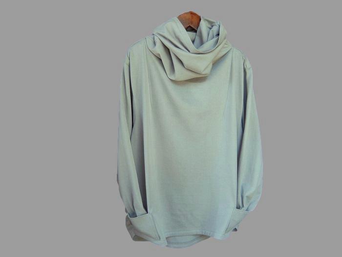 ～Seriesくしゅタートル…綿天竺ニット薄灰緑～