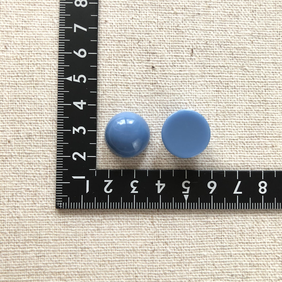 ［6pcs］くすみカラー18mmフラットバックカボション（スカイブルー）＊アクセサリーパーツ＊素材 3枚目の画像