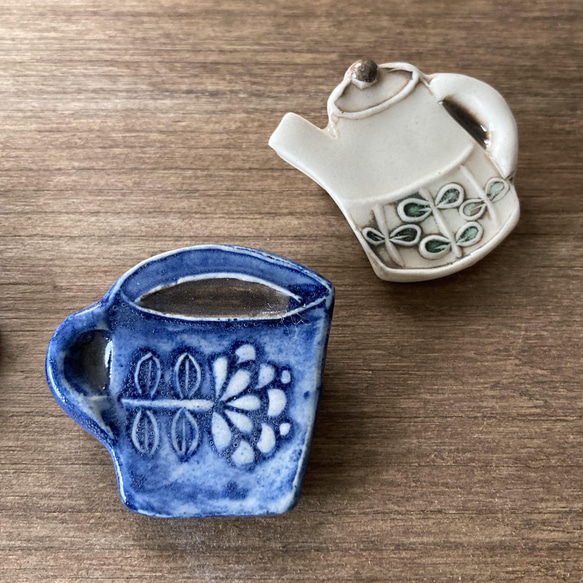 コーヒーカップのブローチ(陶器) 8枚目の画像