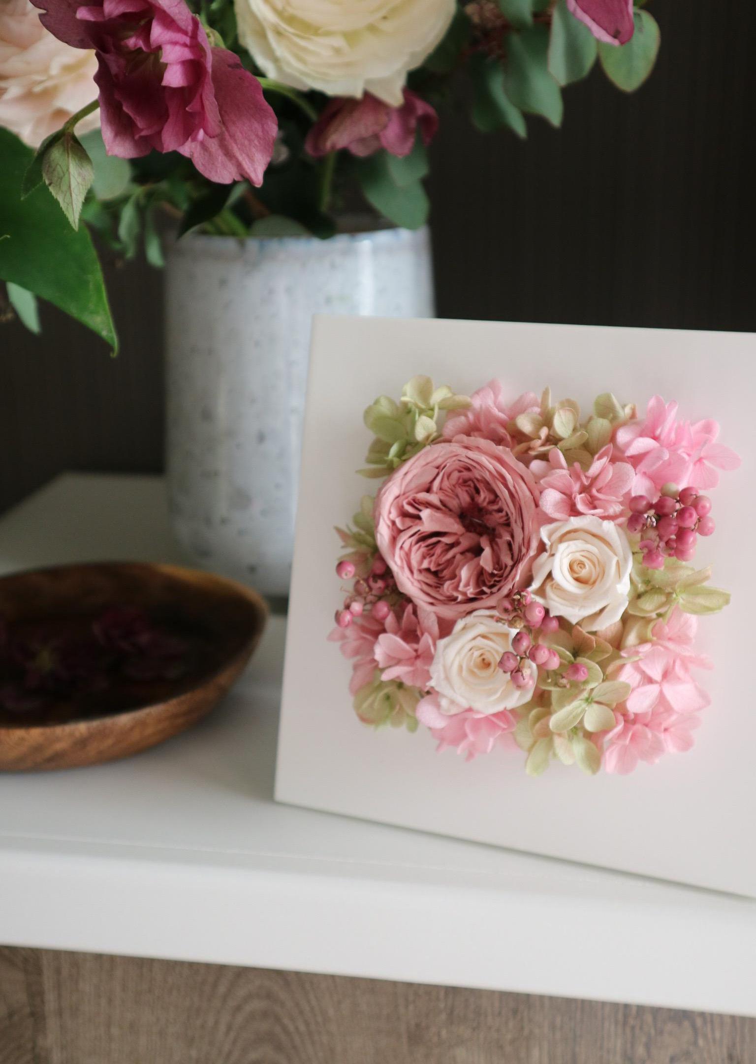 【プリザーブドフラワー】春のフレームフラワー