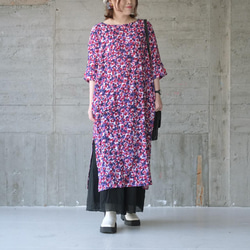 適合成人的輕鬆風格 ♪ 光滑涼爽的庫爾塔連身裙 (22s-12) Fisha 紫色 第7張的照片