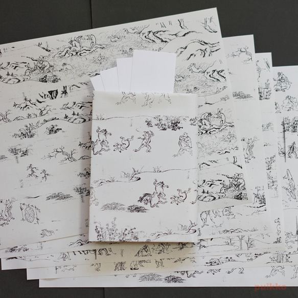 紙製ブックカバー＋しおり　「鳥獣戯画」 5枚目の画像