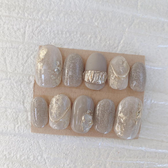 ネイルチップ　ニュアンスネイル　ウェディング　ブライダル　振袖　卒業式　成人式 黒金銀の幻想 ネイルチップ ニュアンスネイル 成人式 前撮り 卒業式