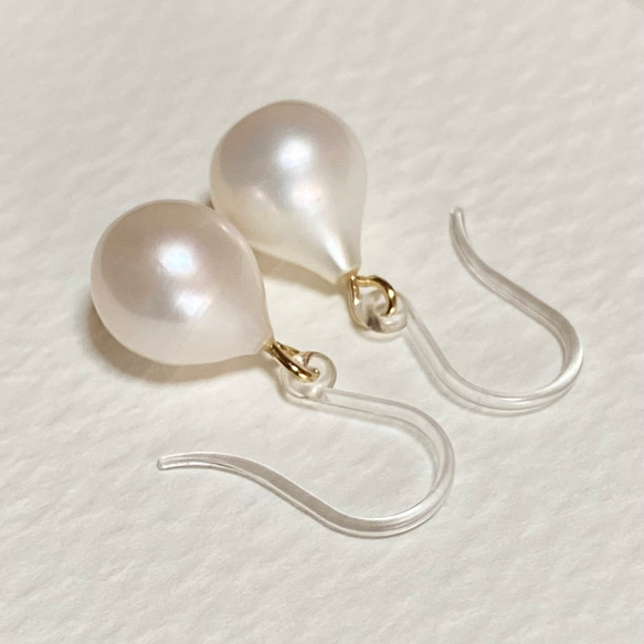 選べるパール✨約9〜10mm✨シンプル一粒ドロップ淡水パール