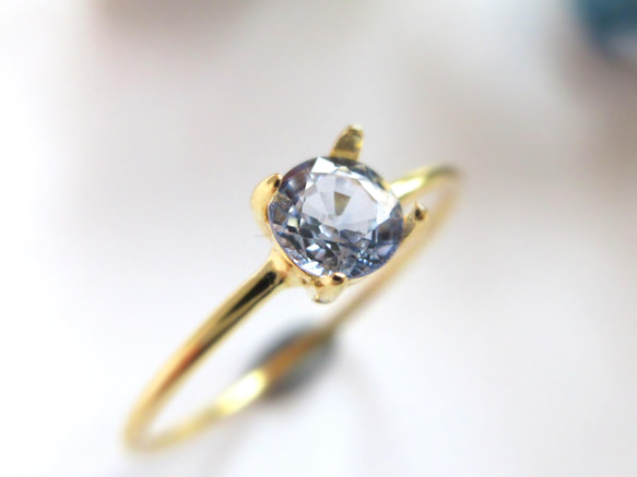【九月誕生石】4mm美紋“藍寶石”刻面戒指 第10張的照片