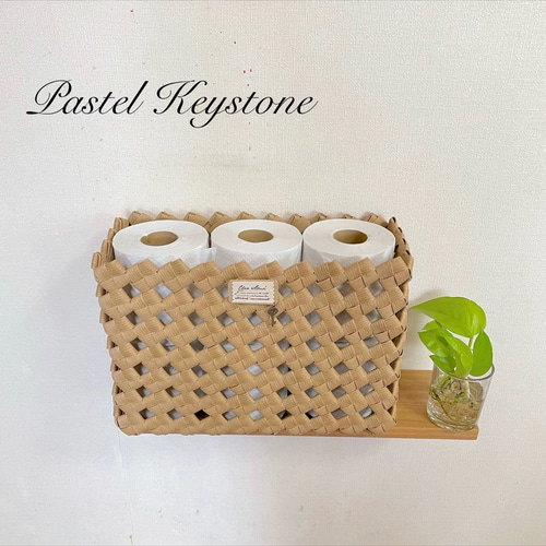 No.40 クラフトバンド トイレットペーパーケース 壁面6個用 トイレット