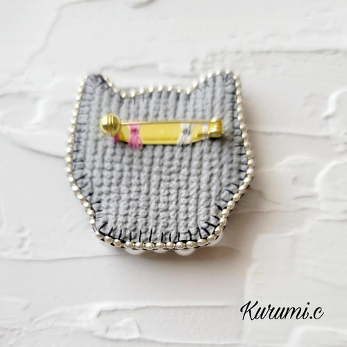 黒猫のビーズ刺繍ブローチ ブローチ TAKAYO 通販 13578918