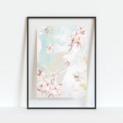 桜の花のポスター　ブルー/ i0484 / インテリアポスター 4枚目の画像