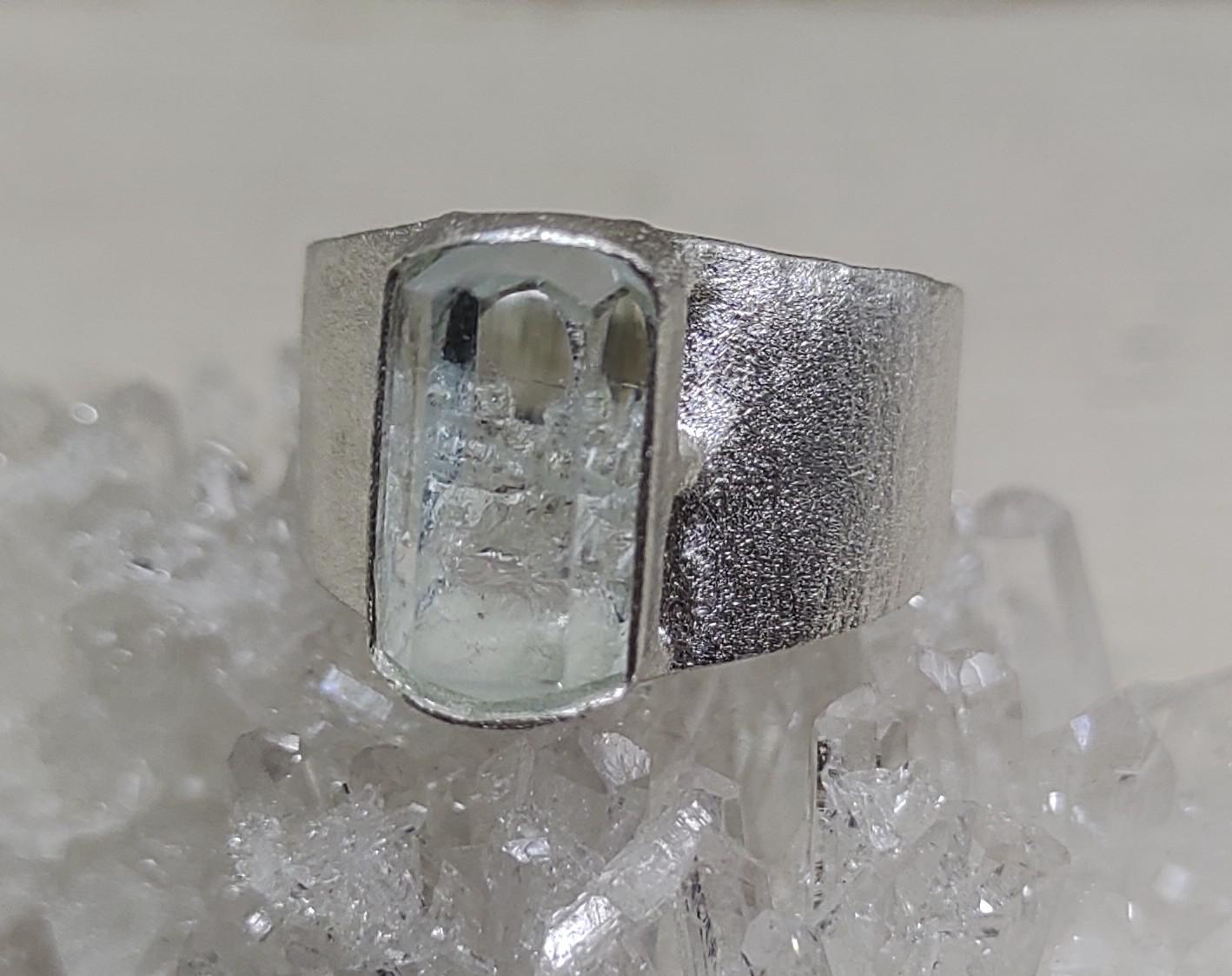 鉱物の表情＊aquamarine 925 ring