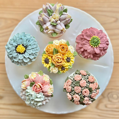 flowers box 2025 A / 6cup set box /カップケーキ/花【母の日
