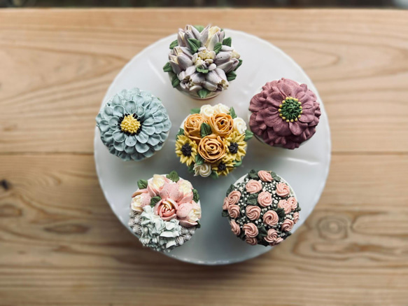 flowers box 2025 A / 6cup set box /カップケーキ/花【母の日2025】 9枚目の画像