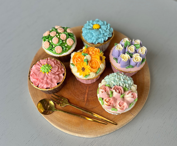 flowers box 2025 A / 6cup set box /カップケーキ/花【母の日2025】 13枚目の画像