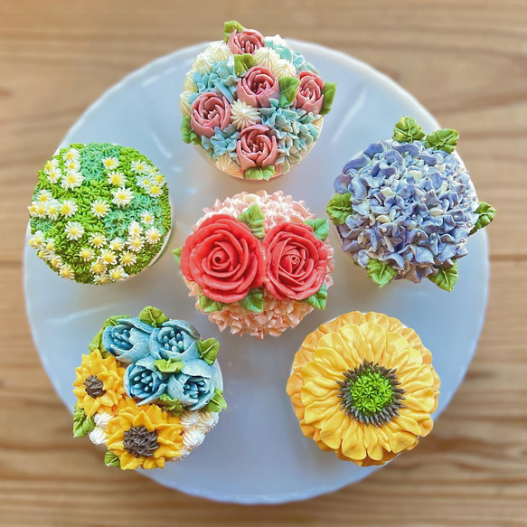 flowers box 2025 A / 6cup set box /カップケーキ/花【母の日2025】 12枚目の画像