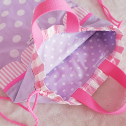 柔和扇形背包粉色 x 紫色可調整大小 第5張的照片