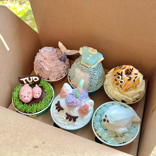 王道可愛いbox / 6cup set box/可愛い/カップケーキ ケーキ THE Ugly