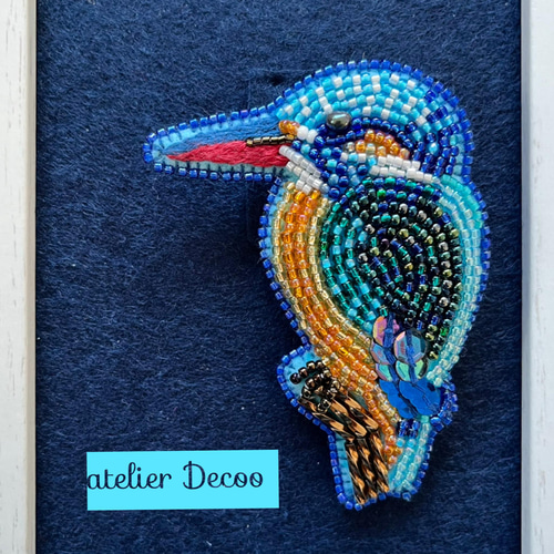 カワセミちゃん ビーズ刺繍ブローチバッグチャーム2way - メルカリ