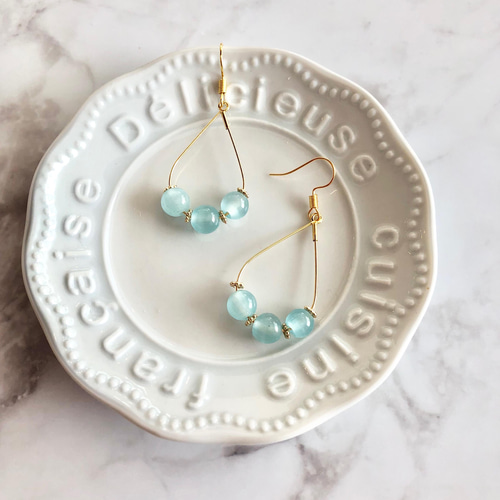 ☆❤️ 天然石　水晶　羽　ウィング　薔薇　ピアス　イヤリング　ハンドメイド ☆❤️ 天然石水晶羽ウィング薔薇ピアスイヤリングハンドメイド