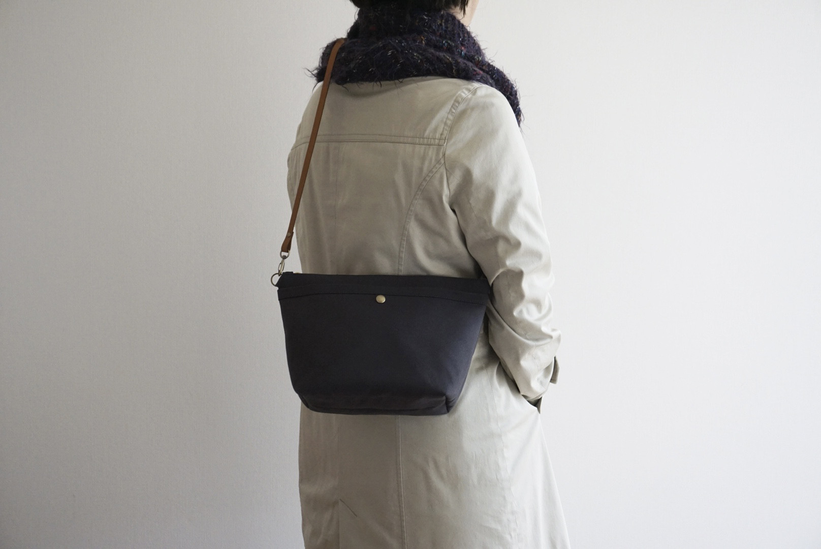 Ｌサイズ 人気 2way浜松帆布サコッシュ黒