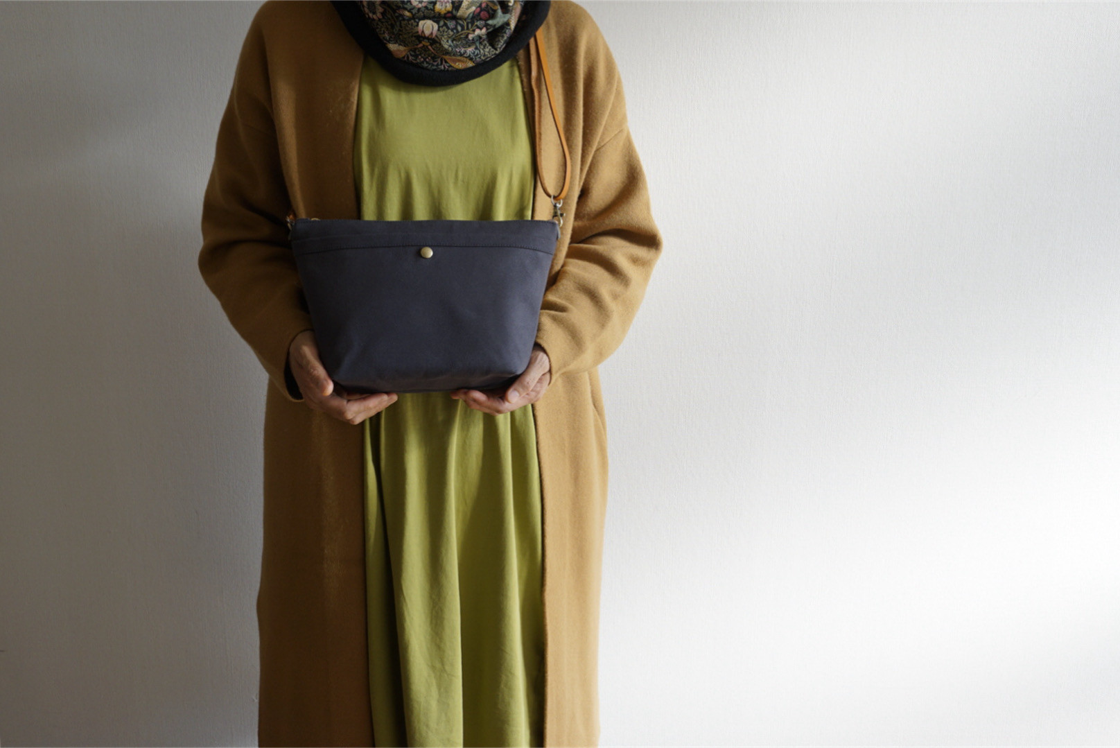 Ｌサイズ 人気 2way浜松帆布サコッシュ黒