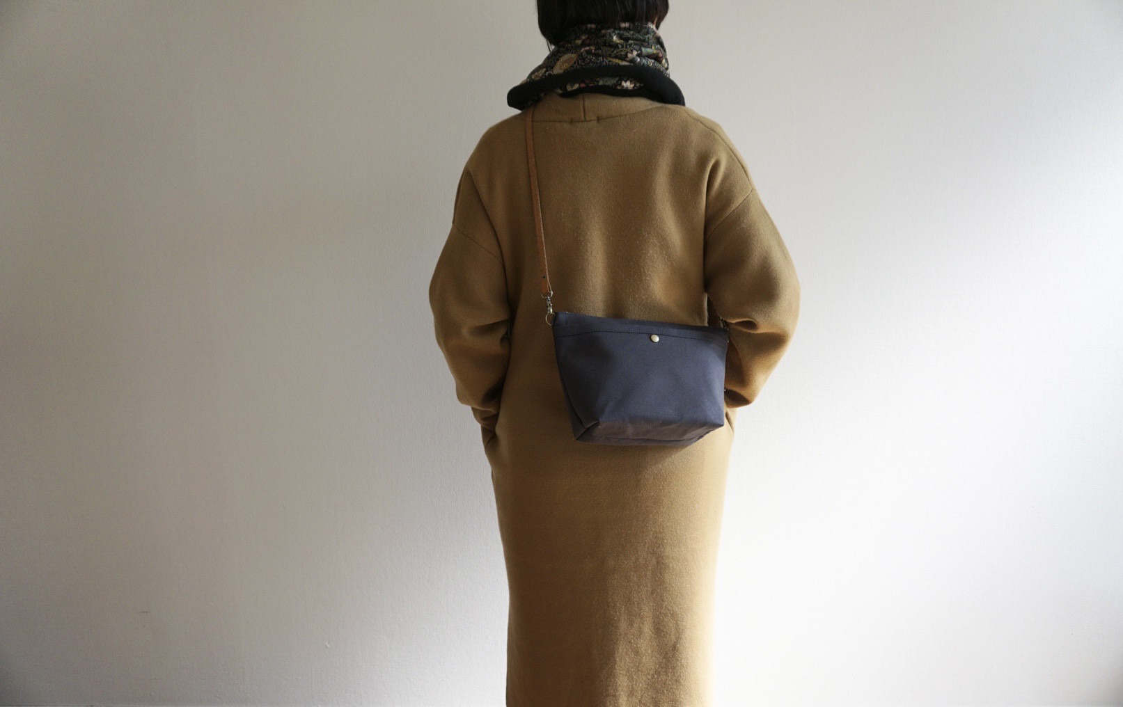 Ｌサイズ 人気 2way浜松帆布サコッシュ黒