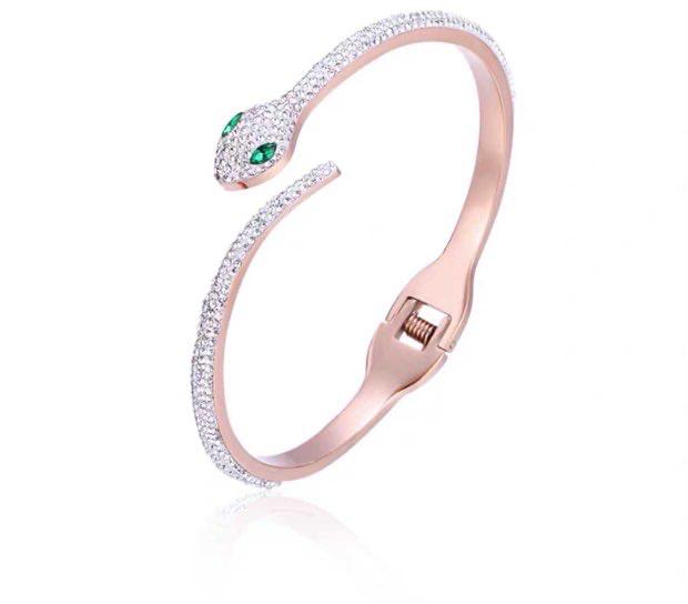 Snake Bangle Pink Gold