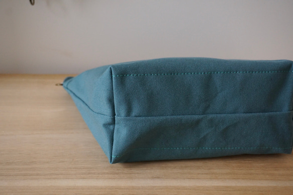 Ｌサイズ 人気 2way浜松帆布サコッシュ ターコイズグリーン 8枚目の画像
