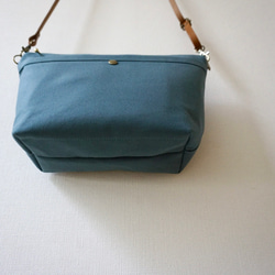 Ｌサイズ 人気 2way浜松帆布サコッシュ ターコイズグリーン 10枚目の画像