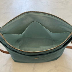 Ｌサイズ 人気 2way浜松帆布サコッシュ ターコイズグリーン 7枚目の画像