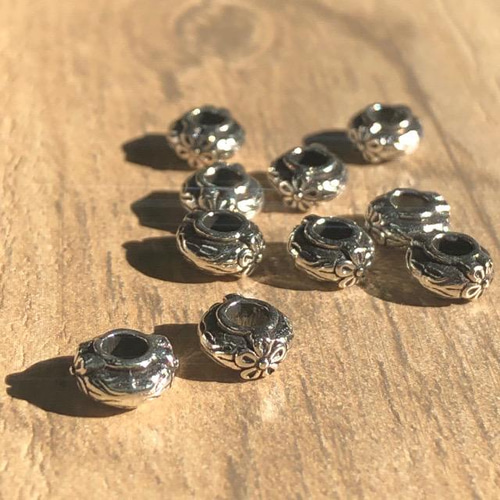 ハンドメイド シルバー 花モチーフ アクセサリーセット　 Ｘー4点 BLAZE（手芸） 10個セット メタル パーツ フラワー 芯 ゴールド