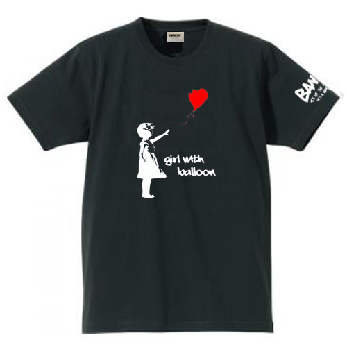 限定品『BANKSY』長袖シャツ 風船と少女 両面プリント オーバーサイズ L XS～3XL/5.6ozバンクシー】風船と少女banksyロングTシャツロング